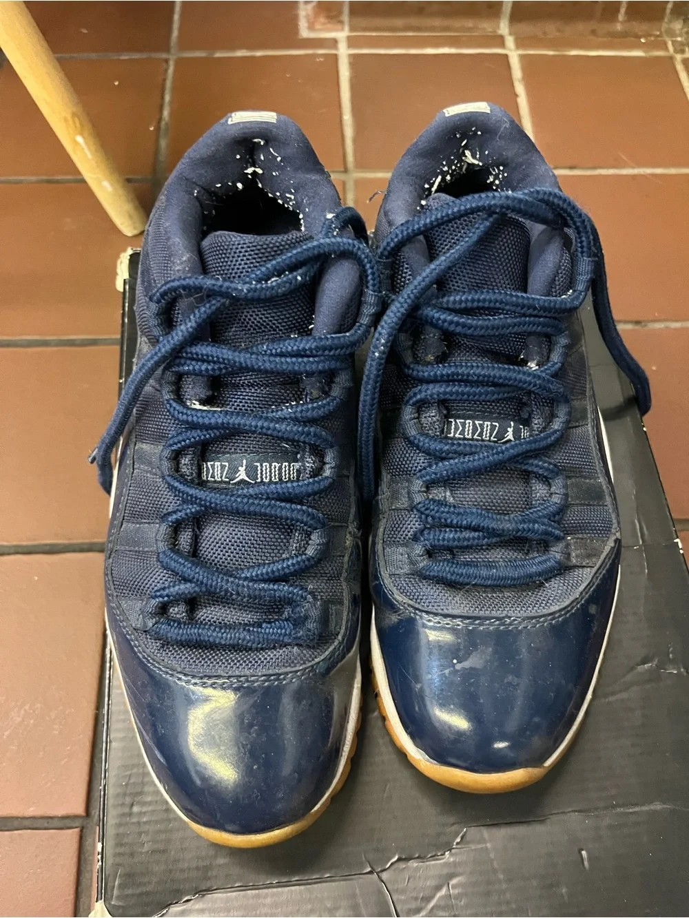 Jordan Low-Top Sneakers in Navy with Gum Sole